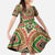 Darfur Sudan Family Matching Off Shoulder Maxi Dress and Hawaiian Shirt with Red Green Beige Tribal Pattern - Wonder Print Shop