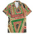 Darfur Sudan Family Matching Off Shoulder Maxi Dress and Hawaiian Shirt with Red Green Beige Tribal Pattern - Wonder Print Shop