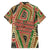 Darfur Sudan Family Matching Off Shoulder Maxi Dress and Hawaiian Shirt with Red Green Beige Tribal Pattern - Wonder Print Shop
