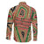 Darfur Sudan Family Matching Off Shoulder Maxi Dress and Hawaiian Shirt with Red Green Beige Tribal Pattern - Wonder Print Shop