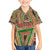 Darfur Sudan Family Matching Off Shoulder Maxi Dress and Hawaiian Shirt with Red Green Beige Tribal Pattern - Wonder Print Shop
