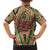 Darfur Sudan Family Matching Off Shoulder Short Dress and Hawaiian Shirt with Red Green Beige Tribal Pattern - Wonder Print Shop