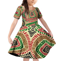 Darfur Sudan Family Matching Off Shoulder Short Dress and Hawaiian Shirt with Red Green Beige Tribal Pattern - Wonder Print Shop