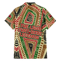 Darfur Sudan Family Matching Off Shoulder Short Dress and Hawaiian Shirt with Red Green Beige Tribal Pattern - Wonder Print Shop