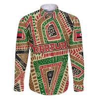 Darfur Sudan Family Matching Puletasi and Hawaiian Shirt with Red Green Beige Tribal Pattern - Wonder Print Shop