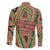 Darfur Sudan Family Matching Short Sleeve Bodycon Dress and Hawaiian Shirt with Red Green Beige Tribal Pattern - Wonder Print Shop