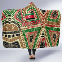 Darfur Sudan Hooded Blanket with Red Green Beige Tribal Pattern - Wonder Print Shop