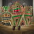 Darfur Sudan Hooded Blanket with Red Green Beige Tribal Pattern - Wonder Print Shop