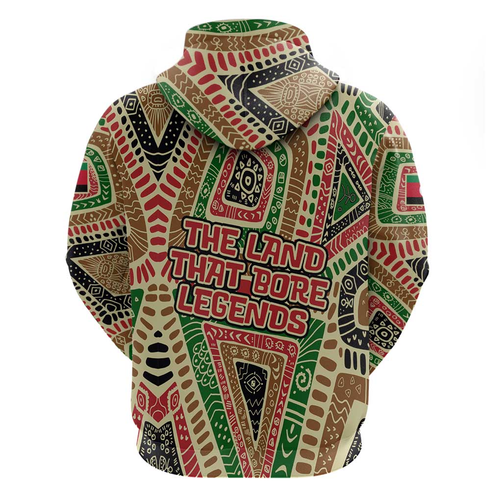 Darfur Sudan Hoodie with Red Green Beige Tribal Pattern - Wonder Print Shop