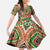 Darfur Sudan Kid Short Sleeve Dress with Red Green Beige Tribal Pattern - Wonder Print Shop