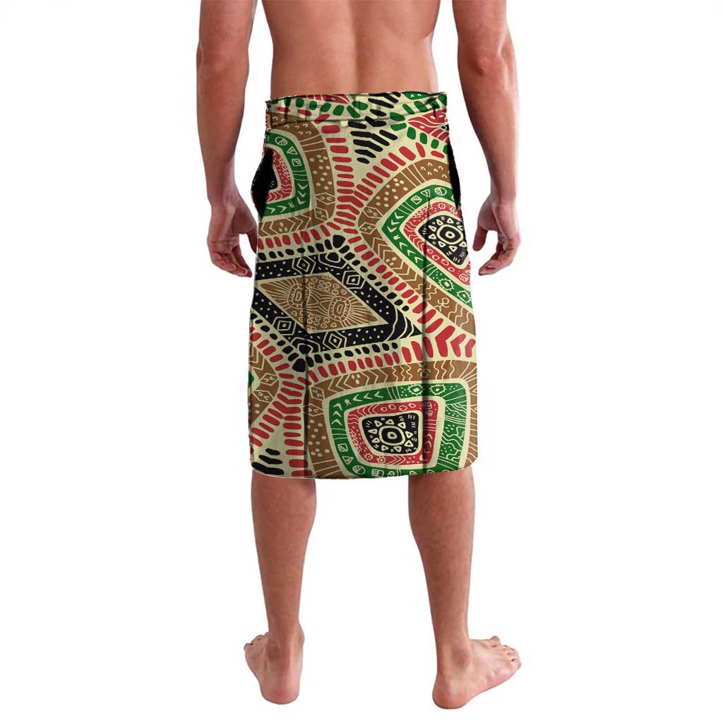 Darfur Sudan Lavalava with Red Green Beige Tribal Pattern - Wonder Print Shop