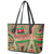 Darfur Sudan Leather Tote Bag with Red Green Beige Tribal Pattern - Wonder Print Shop