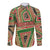 Darfur Sudan Long Sleeve Button Shirt with Red Green Beige Tribal Pattern - Wonder Print Shop