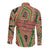 Darfur Sudan Long Sleeve Button Shirt with Red Green Beige Tribal Pattern - Wonder Print Shop