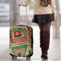 Darfur Sudan Luggage Cover with Red Green Beige Tribal Pattern - Wonder Print Shop