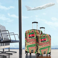 Darfur Sudan Luggage Cover with Red Green Beige Tribal Pattern - Wonder Print Shop