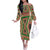 Darfur Sudan Off The Shoulder Long Sleeve Dress with Red Green Beige Tribal Pattern - Wonder Print Shop