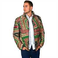 Darfur Sudan Padded Jacket with Red Green Beige Tribal Pattern - Wonder Print Shop