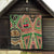 Darfur Sudan Quilt with Red Green Beige Tribal Pattern - Wonder Print Shop