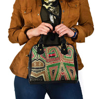 Darfur Sudan Shoulder Handbag with Red Green Beige Tribal Pattern - Wonder Print Shop