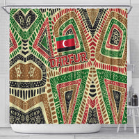 Darfur Sudan Shower Curtain with Red Green Beige Tribal Pattern - Wonder Print Shop
