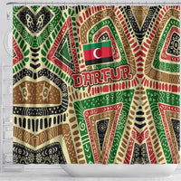 Darfur Sudan Shower Curtain with Red Green Beige Tribal Pattern - Wonder Print Shop