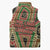 Darfur Sudan Sleeveless Puffer Jacket with Red Green Beige Tribal Pattern - Wonder Print Shop