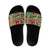 Darfur Sudan Slide Sandals with Red Green Beige Tribal Pattern - Wonder Print Shop
