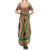 Darfur Sudan Summer Maxi Dress with Red Green Beige Tribal Pattern - Wonder Print Shop