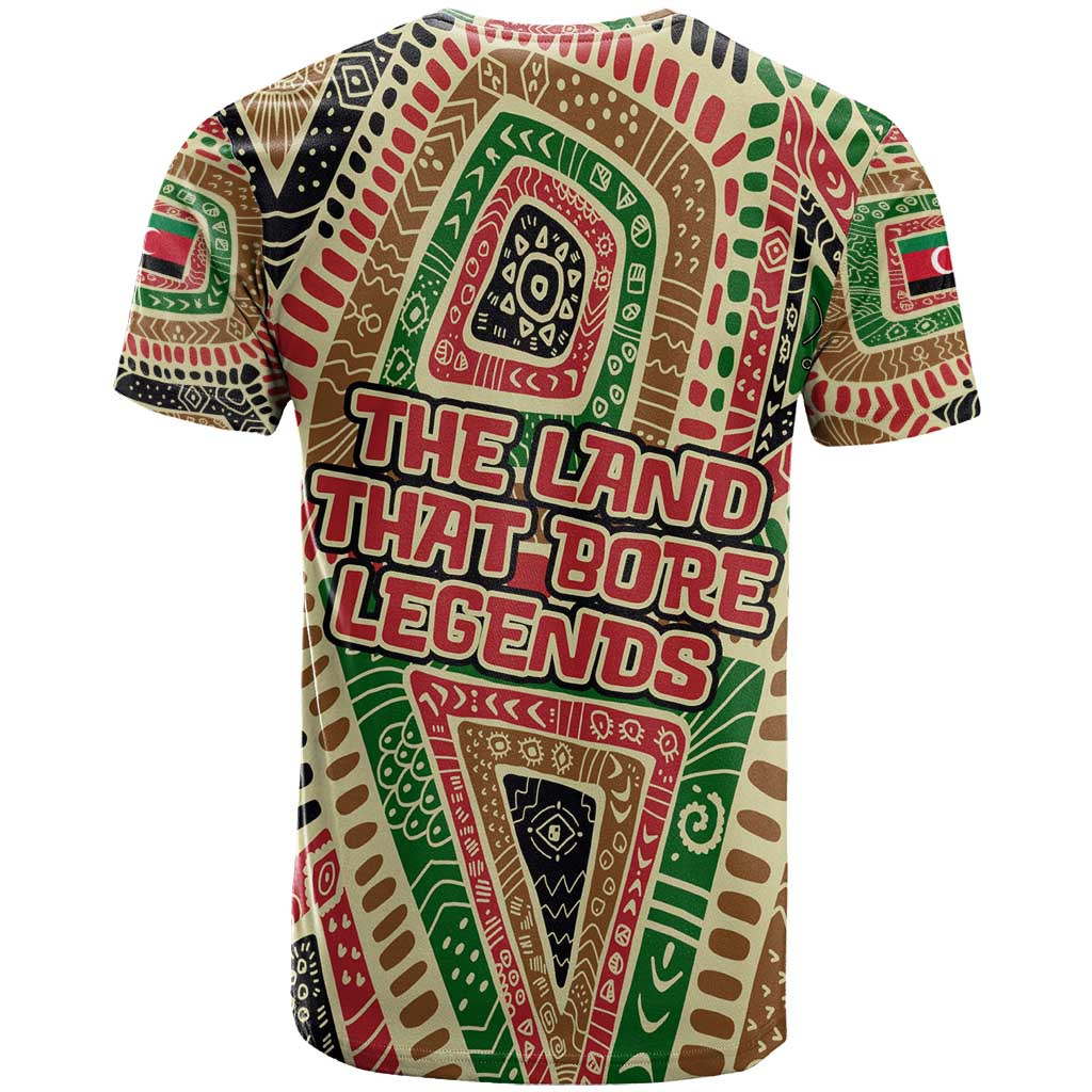 Darfur Sudan T Shirt with Red Green Beige Tribal Pattern - Wonder Print Shop