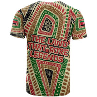 Darfur Sudan T Shirt with Red Green Beige Tribal Pattern - Wonder Print Shop