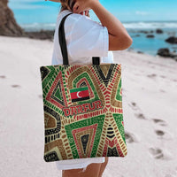 Darfur Sudan Tote Bag with Red Green Beige Tribal Pattern - Wonder Print Shop