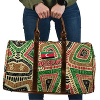 Darfur Sudan Travel Bag with Red Green Beige Tribal Pattern - Wonder Print Shop