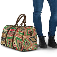 Darfur Sudan Travel Bag with Red Green Beige Tribal Pattern - Wonder Print Shop