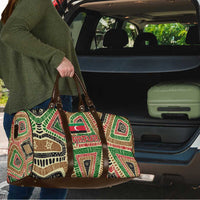 Darfur Sudan Travel Bag with Red Green Beige Tribal Pattern - Wonder Print Shop