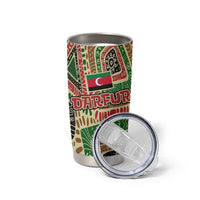 Darfur Sudan Tumbler Cup with Red Green Beige Tribal Pattern - Wonder Print Shop