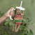 Darfur Sudan Tumbler With Handle with Red Green Beige Tribal Pattern - Wonder Print Shop