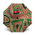Darfur Sudan Umbrella with Red Green Beige Tribal Pattern - Wonder Print Shop