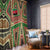 Darfur Sudan Window Curtain with Red Green Beige Tribal Pattern - Wonder Print Shop