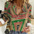 Darfur Sudan Women Casual Shirt with Red Green Beige Tribal Pattern - Wonder Print Shop