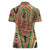 Darfur Sudan Women Polo Shirt with Red Green Beige Tribal Pattern - Wonder Print Shop