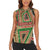 Darfur Sudan Women Sleeveless Polo Shirt with Red Green Beige Tribal Pattern - Wonder Print Shop