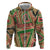 Darfur Sudan Zip Hoodie with Red Green Beige Tribal Pattern - Wonder Print Shop