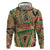Darfur Sudan Zip Hoodie with Red Green Beige Tribal Pattern - Wonder Print Shop