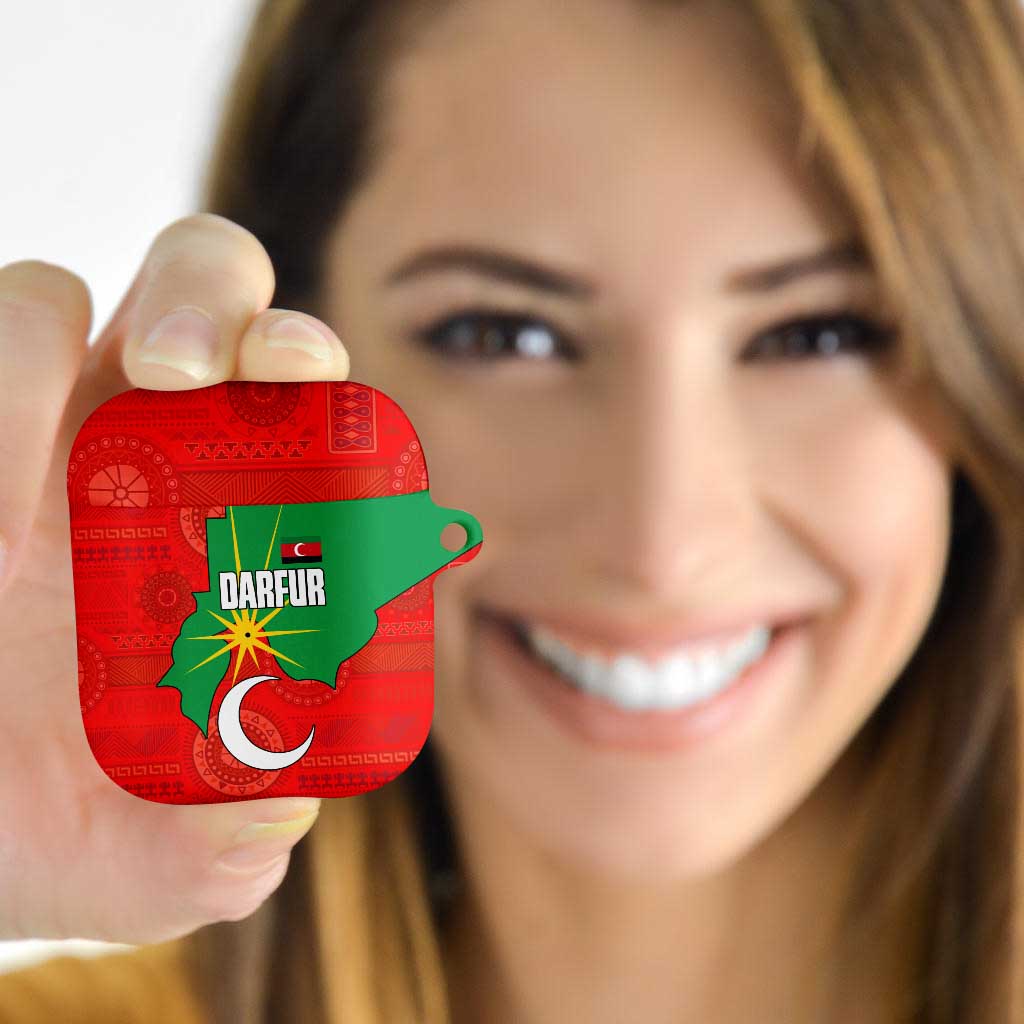 Darfur Sudan AirPods Case with Red Green Yellow Crescent Star - Wonder Print Shop