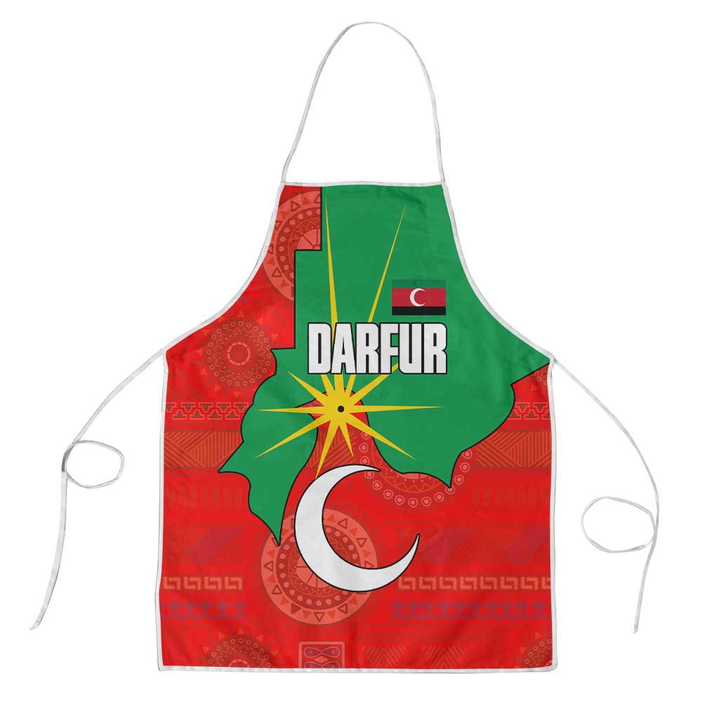 Darfur Sudan Apron with Red Green Yellow Crescent Star - Wonder Print Shop