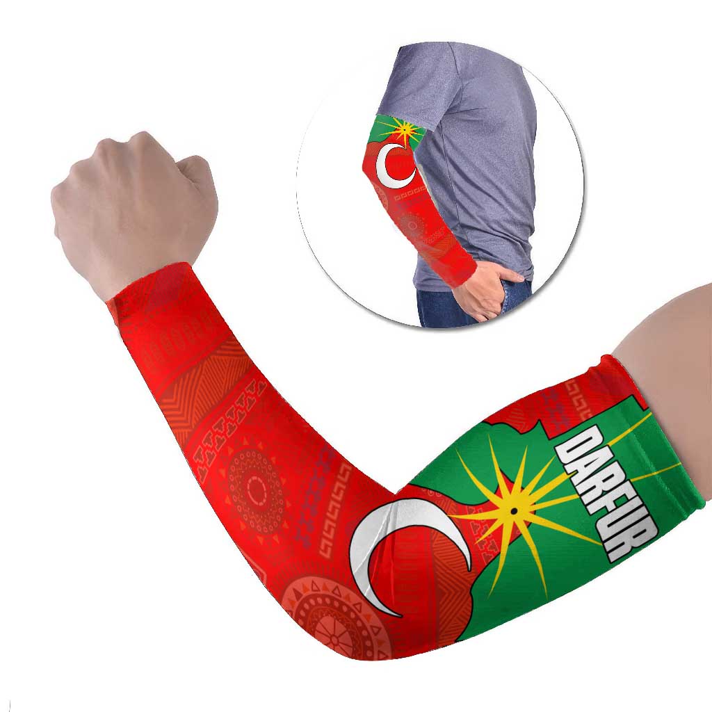 Darfur Sudan Arm Sleeves with Red Green Yellow Crescent Star - Wonder Print Shop