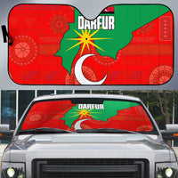 Darfur Sudan Auto Sun Shade with Red Green Yellow Crescent Star - Wonder Print Shop