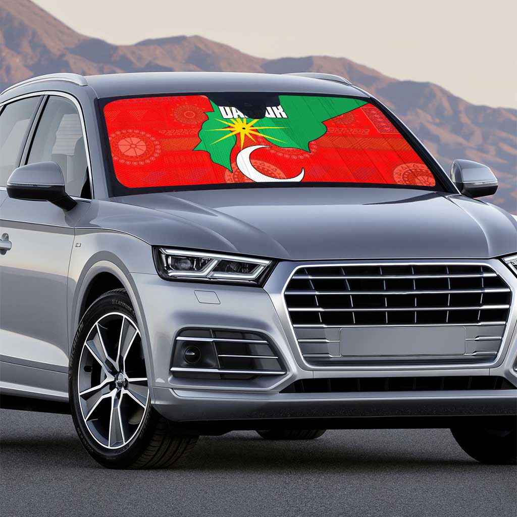 Darfur Sudan Auto Sun Shade with Red Green Yellow Crescent Star - Wonder Print Shop