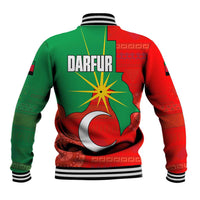 Darfur Sudan Baseball Jacket with Red Green Yellow Crescent Star - Wonder Print Shop